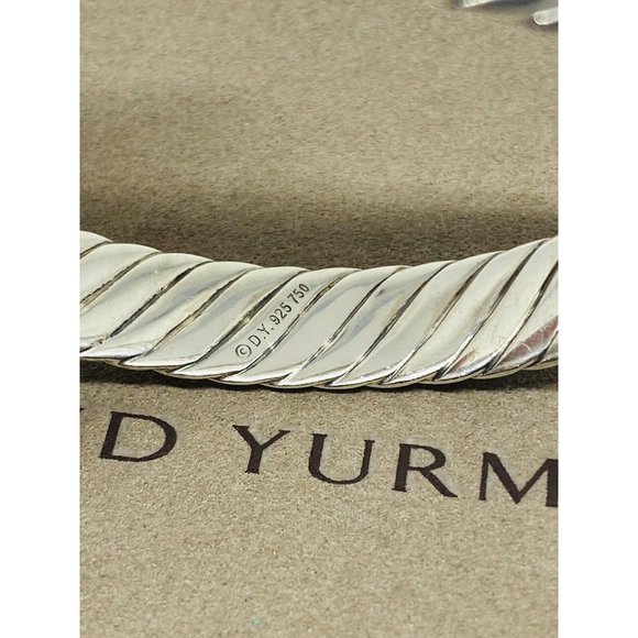 David Yurman SSilver 18K Gold 12MM Albion Oval Garnet  Rennaisance Bracelet 6.25 - Picture 3 of 6